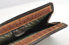 Authentic GUCCI Web Sherry Line Clutch Hand Bag Purse GG PVC Leather Brown 2502K