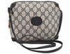 Authentic GUCCI Shoulder Cross Body Bag Purse GG PVC Leather Navy Blue 2503K