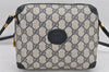 Authentic GUCCI Shoulder Cross Body Bag Purse GG PVC Leather Navy Blue 2503K