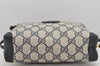 Authentic GUCCI Shoulder Cross Body Bag Purse GG PVC Leather Navy Blue 2503K