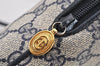 Authentic GUCCI Shoulder Cross Body Bag Purse GG PVC Leather Navy Blue 2503K