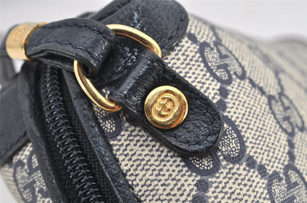 Authentic GUCCI Shoulder Cross Body Bag Purse GG PVC Leather Navy Blue 2503K