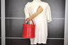 Authentic Louis Vuitton Epi Cannes Red Cosmetic Hand Bag Purse M48037 LV 2504I