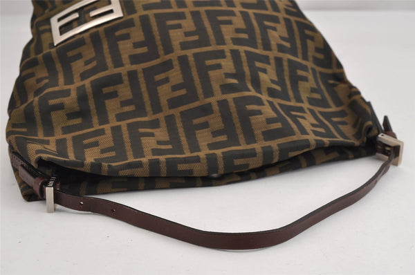 Authentic FENDI Zucca Shoulder Hand Bag Purse Nylon Leather Brown 2504J