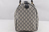 Authentic GUCCI GG Plus PVC Leather Vintage Boston Hand Bag Navy Blue 2504K