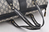 Authentic GUCCI GG Plus PVC Leather Vintage Boston Hand Bag Navy Blue 2504K
