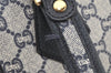 Authentic GUCCI GG Plus PVC Leather Vintage Boston Hand Bag Navy Blue 2504K