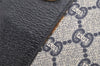Authentic GUCCI GG Plus PVC Leather Vintage Boston Hand Bag Navy Blue 2504K