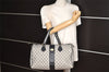 Authentic GUCCI GG Plus PVC Leather Vintage Boston Hand Bag Navy Blue 2504K