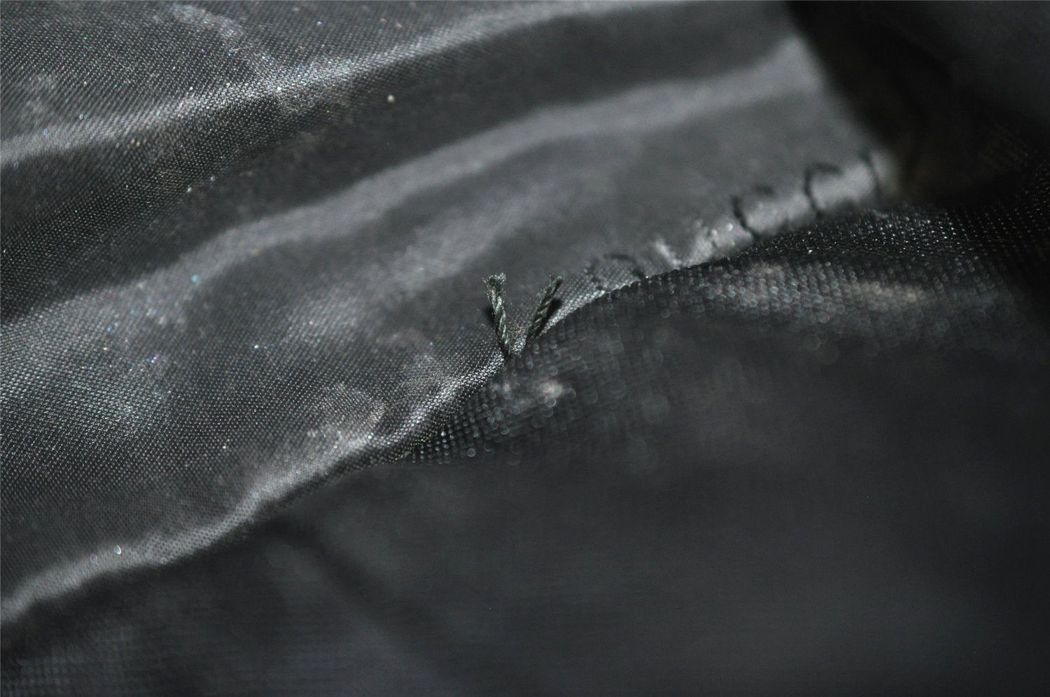 Authentic GUCCI Drawstring Hand Bag Purse Canvas Leather 0391053 Black 2505I