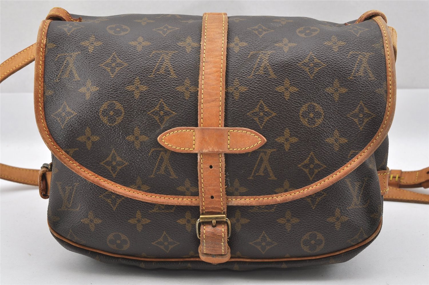 Authentic Louis Vuitton Monogram Saumur 30 Shoulder Cross Bag M42256 LV 2505J