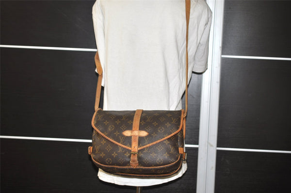 Authentic Louis Vuitton Monogram Saumur 30 Shoulder Cross Bag M42256 LV 2505J