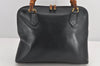 Authentic GUCCI Bamboo 2Way Shoulder Hand Bag Purse Leather Black Junk 2505K