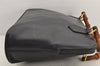 Authentic GUCCI Bamboo 2Way Shoulder Hand Bag Purse Leather Black Junk 2505K