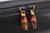 Authentic GUCCI Bamboo 2Way Shoulder Hand Bag Purse Leather Black Junk 2505K