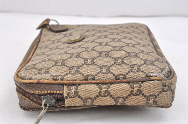 Authentic GUCCI GG Plus PVC Leather Shoulder Bag Purse Brown Junk 2506K
