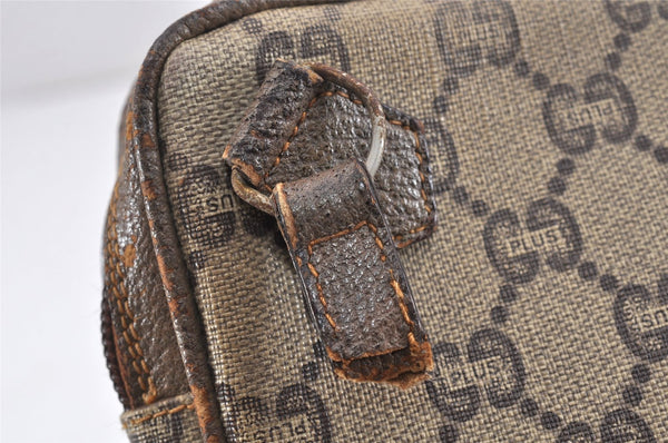 Authentic GUCCI GG Plus PVC Leather Shoulder Bag Purse Brown Junk 2506K