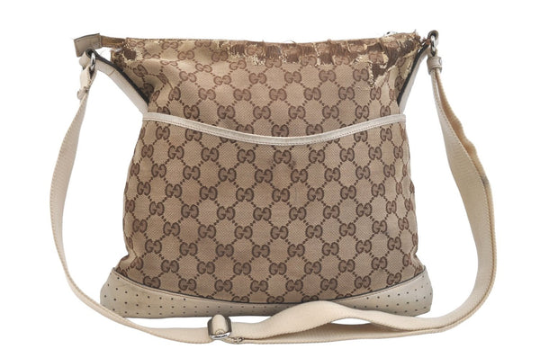 Authentic GUCCI Shoulder Cross Body Bag GG Canvas Leather 145857 Brown 2507K