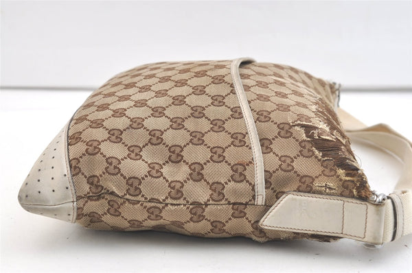 Authentic GUCCI Shoulder Cross Body Bag GG Canvas Leather 145857 Brown 2507K