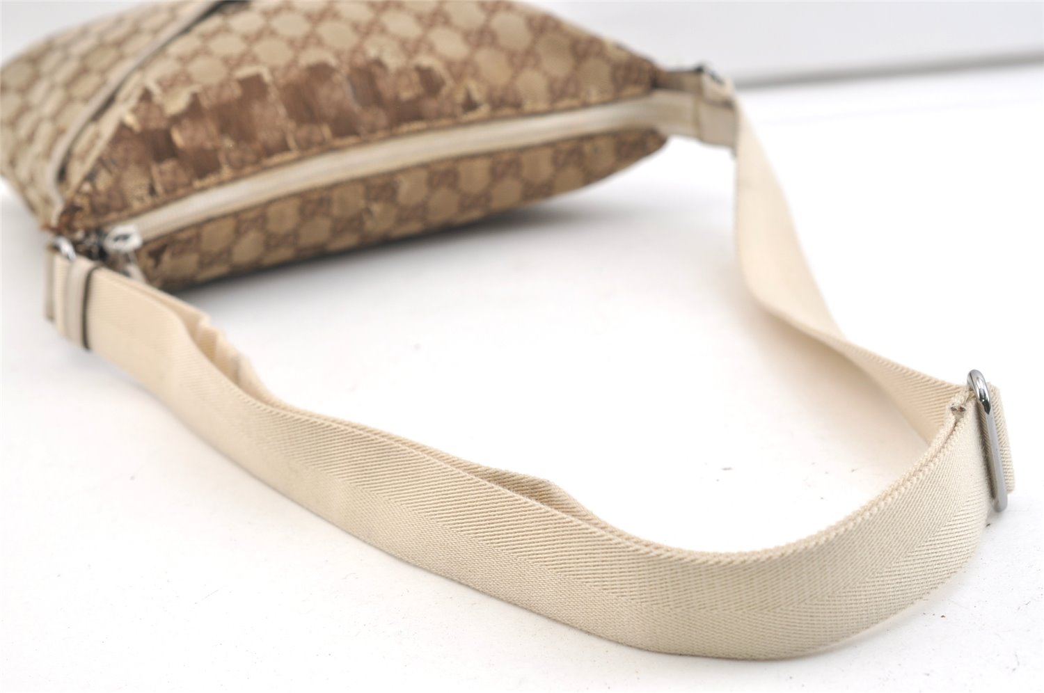 Authentic GUCCI Shoulder Cross Body Bag GG Canvas Leather 145857 Brown 2507K