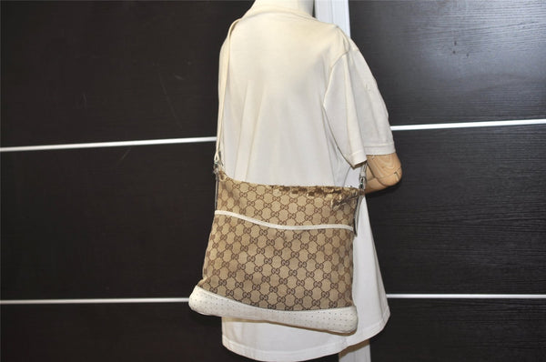 Authentic GUCCI Shoulder Cross Body Bag GG Canvas Leather 145857 Brown 2507K