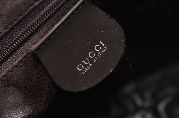 Authentic GUCCI Bamboo 2Way Shoulder Hand Bag Purse Suede Leather Brown 2508I