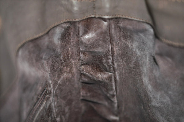 Authentic GUCCI Bamboo 2Way Shoulder Hand Bag Purse Suede Leather Brown 2508I