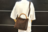 Authentic GUCCI Bamboo 2Way Shoulder Hand Bag Purse Suede Leather Brown 2508I