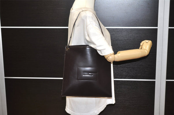 Authentic GUCCI Vintage Shoulder Hand Bag Purse Leather Brown Junk 2508K