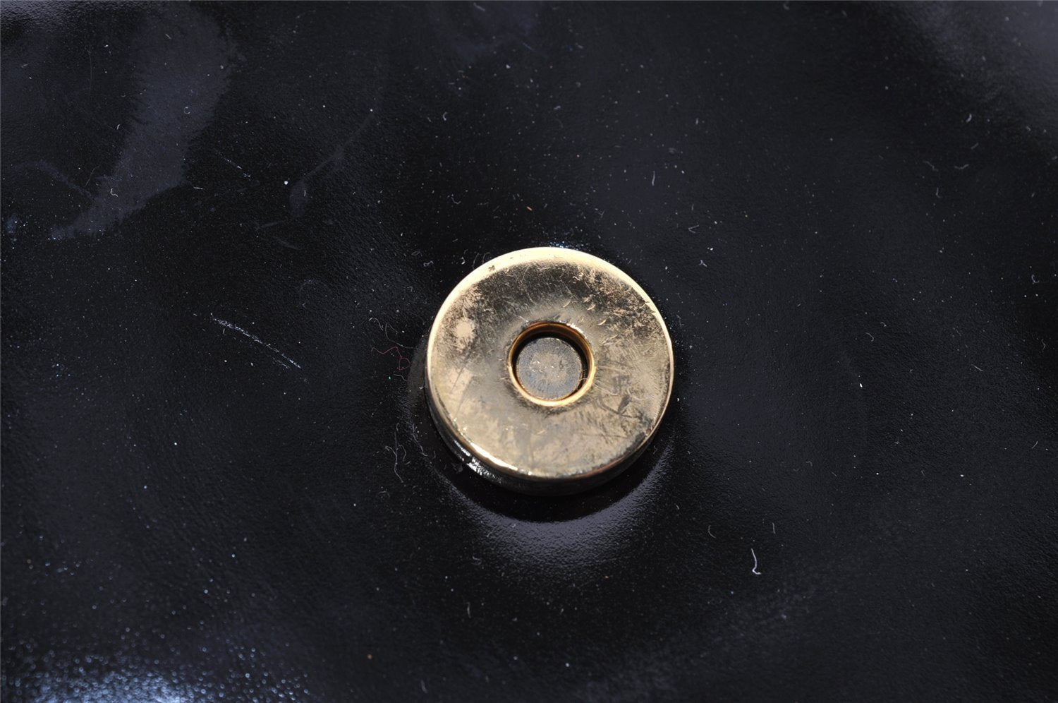 Authentic GUCCI Vintage Shoulder Hand Bag Purse Enamel Black Junk 2509I