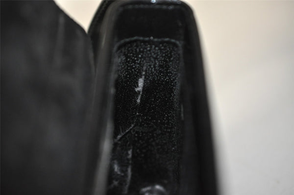 Authentic GUCCI Vintage Shoulder Hand Bag Purse Enamel Black Junk 2509I