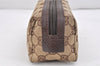 Authentic GUCCI Vintage Pouch Purse GG Canvas Leather 29596 Brown 2509K