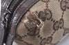 Authentic GUCCI Vintage Pouch Purse GG Canvas Leather 29596 Brown 2509K