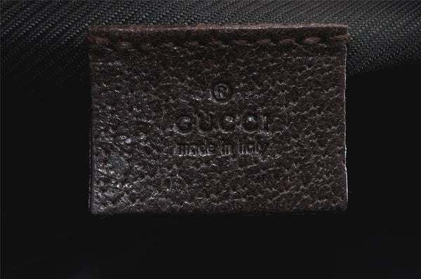 Authentic GUCCI Vintage Pouch Purse GG Canvas Leather 29596 Brown 2509K