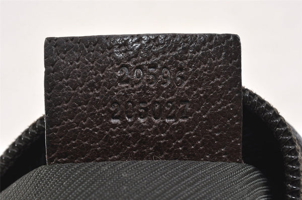 Authentic GUCCI Vintage Pouch Purse GG Canvas Leather 29596 Brown 2509K
