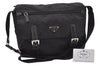 Authentic PRADA Nylon Tessuto Leather Shoulder Cross Body Bag BT6671 Black 2510J