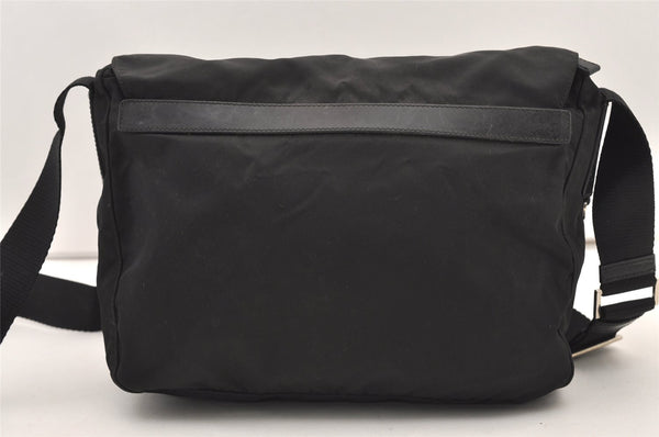 Authentic PRADA Nylon Tessuto Leather Shoulder Cross Body Bag BT6671 Black 2510J