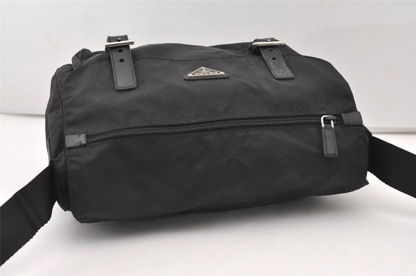 Authentic PRADA Nylon Tessuto Leather Shoulder Cross Body Bag BT6671 Black 2510J