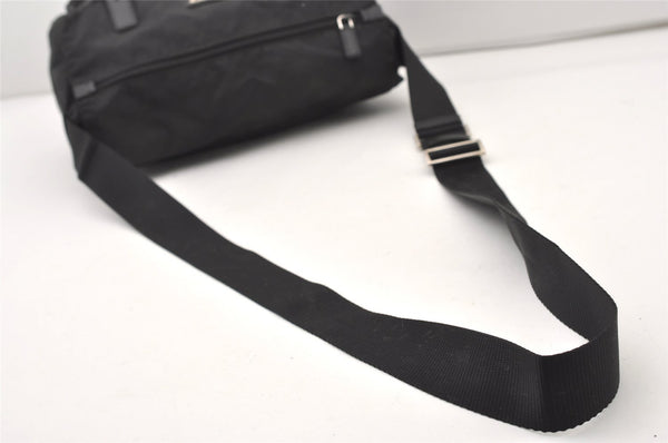 Authentic PRADA Nylon Tessuto Leather Shoulder Cross Body Bag BT6671 Black 2510J