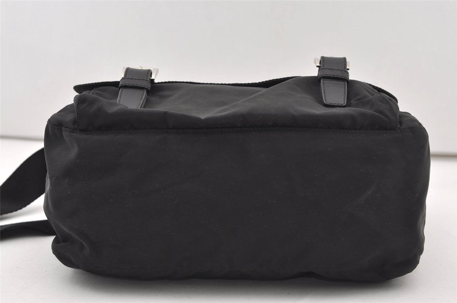 Authentic PRADA Nylon Tessuto Leather Shoulder Cross Body Bag BT6671 Black 2510J