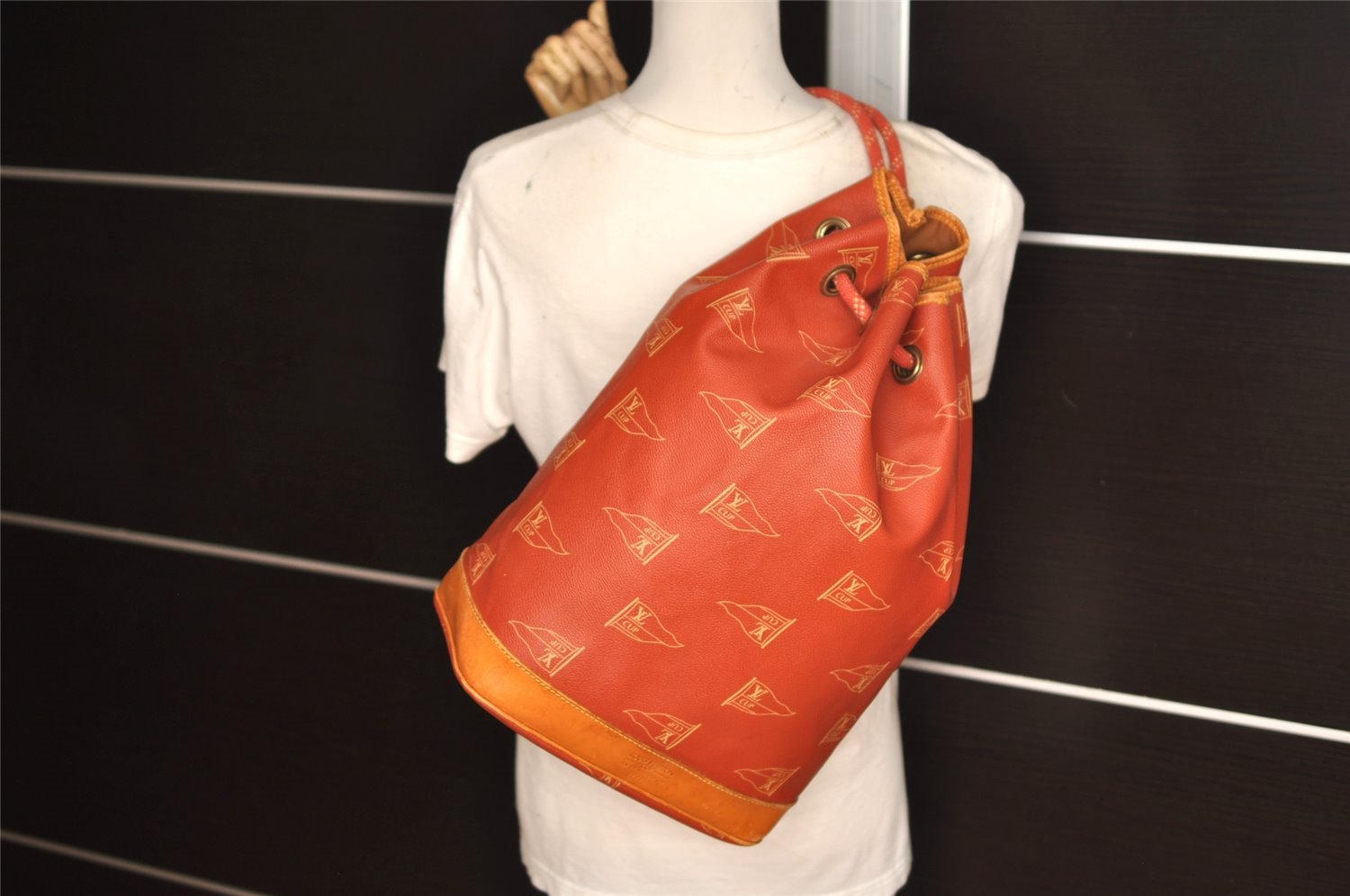 Auth Louis Vuitton Cup Saint Tropez Shoulder Bag Orange Red M80026 LV 2511K