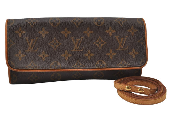 Authentic Louis Vuitton Monogram Pochette Twin GM Shoulder Bag M51852 LV 2512J