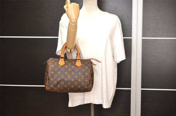 Authentic Louis Vuitton Monogram Speedy 25 Boston Hand Bag M41528 LV 2513J