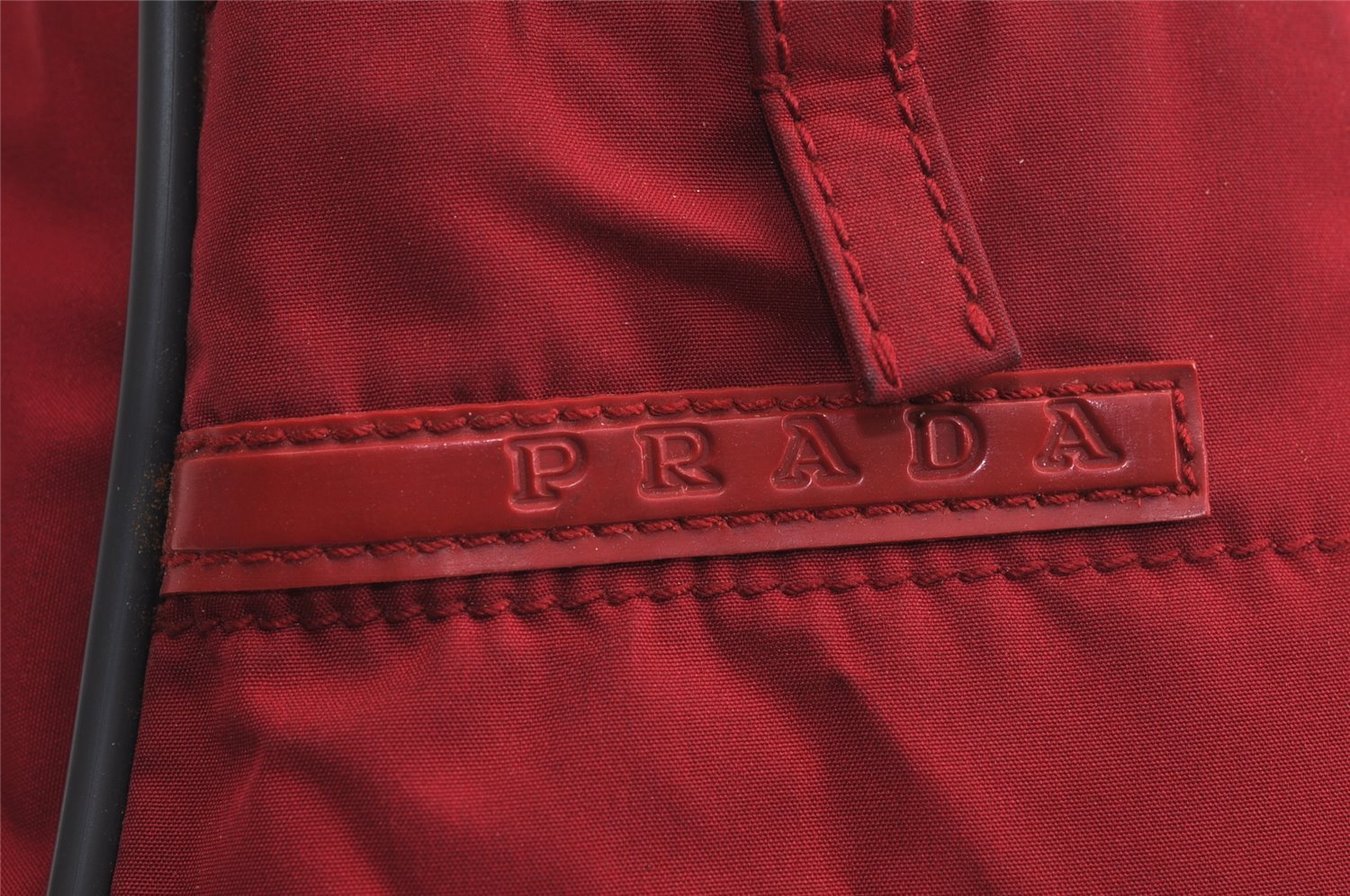 Authentic PRADA Vintage Sports Polyester Hand Bag Purse Red 2514J