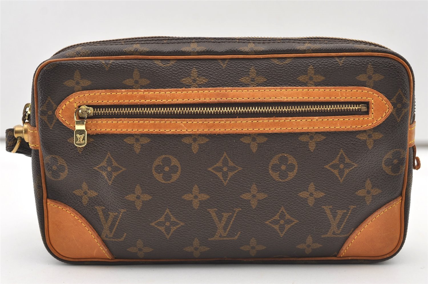 Authentic Louis Vuitton Monogram Marly Dragonne GM M51825 Clutch Hand Bag 2517J