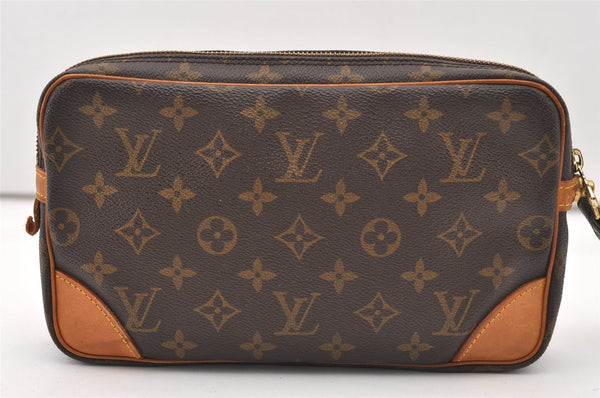 Authentic Louis Vuitton Monogram Marly Dragonne GM M51825 Clutch Hand Bag 2517J