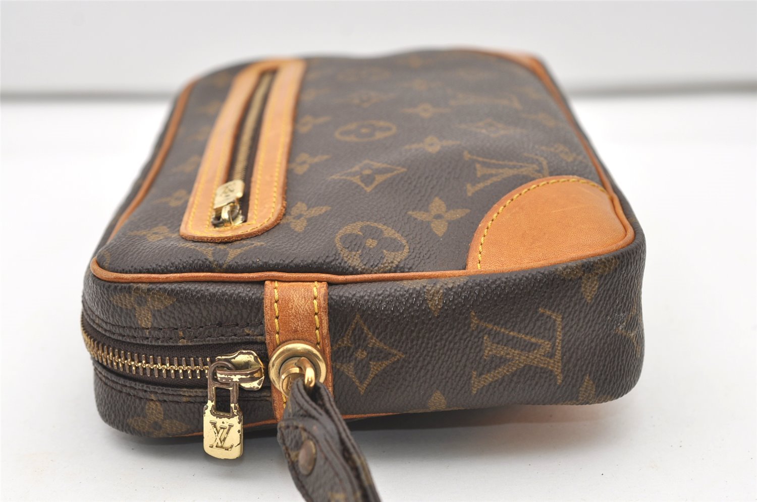 Authentic Louis Vuitton Monogram Marly Dragonne GM M51825 Clutch Hand Bag 2517J