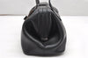Authentic GUCCI Doctors Bag Hand Bag Leather Wood 104992 Black 2517K