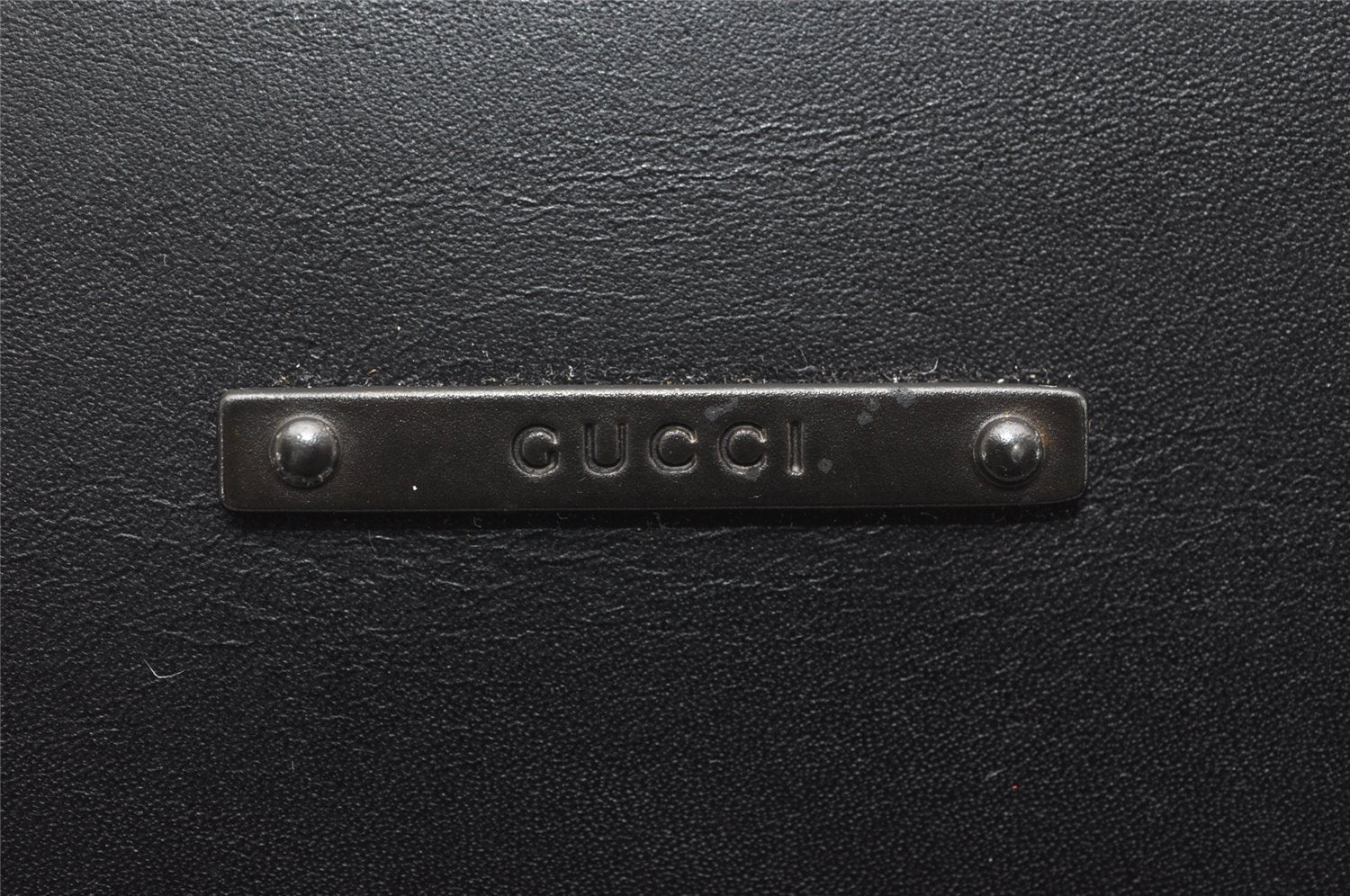 Authentic GUCCI Doctors Bag Hand Bag Leather Wood 104992 Black 2517K