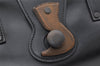 Authentic GUCCI Doctors Bag Hand Bag Leather Wood 104992 Black 2517K